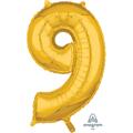 Anagram 26 in. Number 9 Helium Balloon - Gold 89556